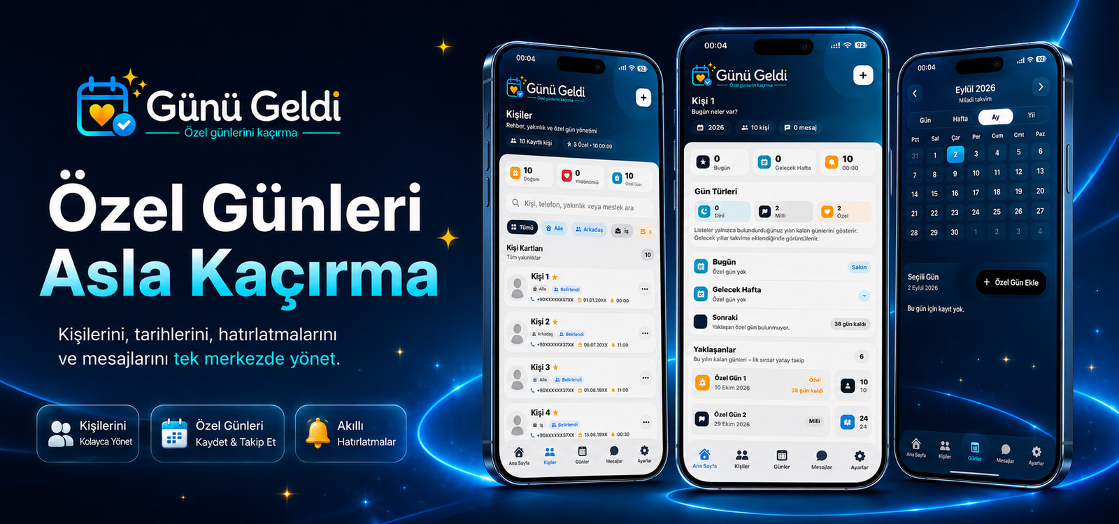 Günü Geldi özel gün ve kişi hatırlatma uygulaması